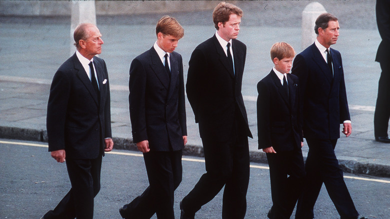 Charles Spencer in funeral procession