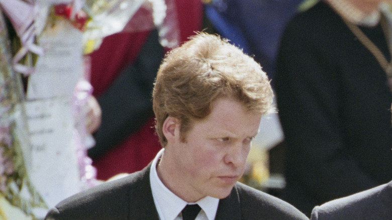 Charles Spencer at the funeral of Princess Diana