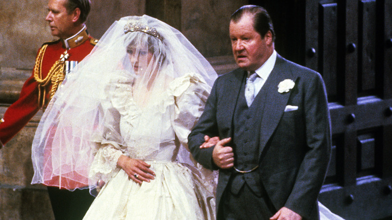 John Spencer walking Princess Diana down aisle