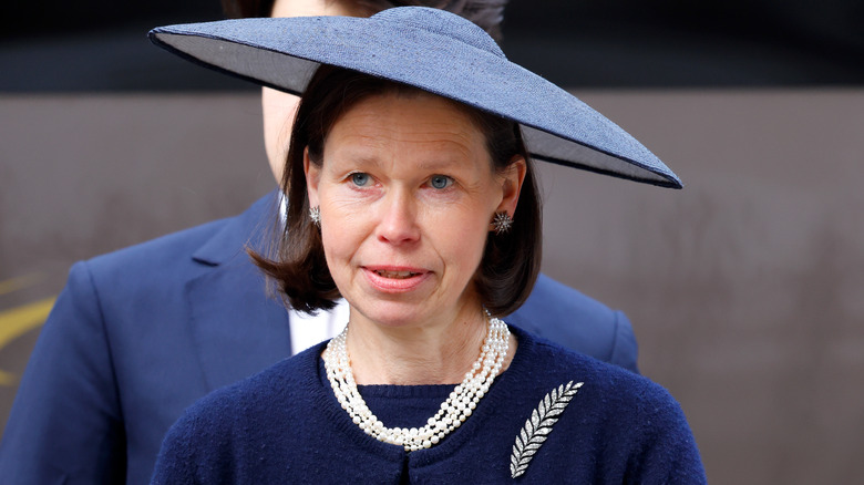 Lady Sarah Chatto blue outfit with hat