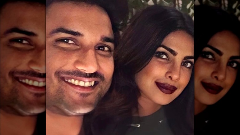 Sushant Singh Rajput and Priyanka Chopra smiling