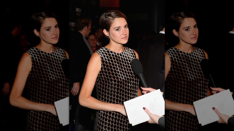 Shailene Woodley getting interviewed at a "Divergent" screening