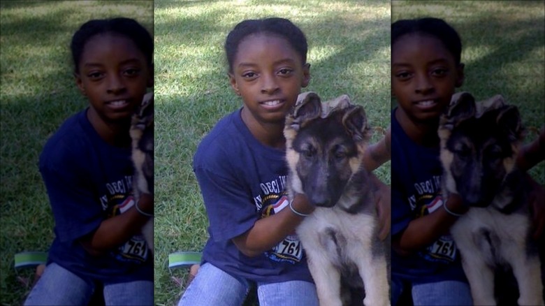 Simone Biles and her dog