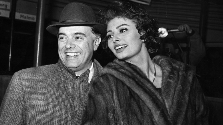 Sophia Loren and Carlo Ponti smiling