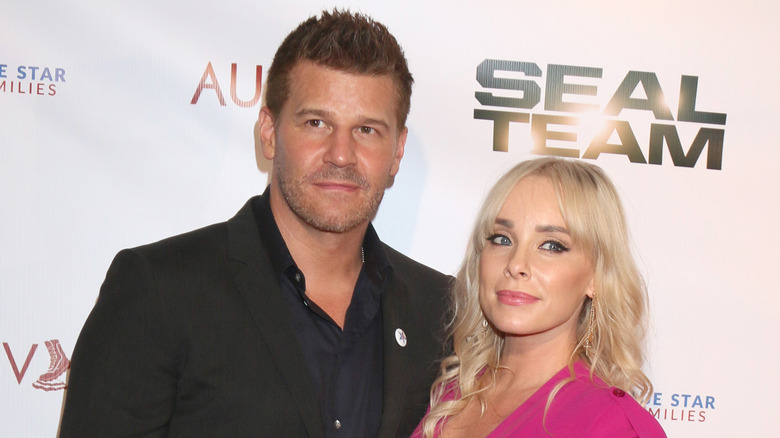 David Boreanaz and wife Jaime Bergman at the "Seal Team" Season 2 Premiere Screening in Los Angeles (2018)