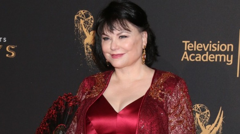 Delta Burke posing at the Creative Arts Emmys