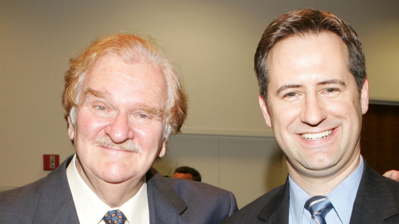 Kenneth Mars (L) posing with the Academy Governor (R)