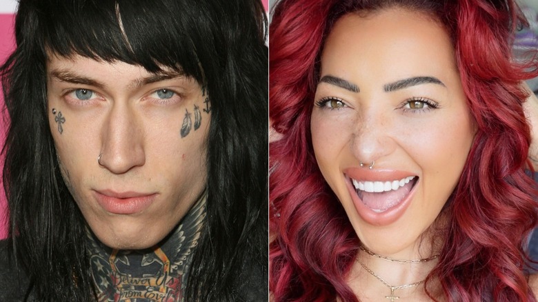 Trace Cyrus and Taylor Lauren Sanders split image