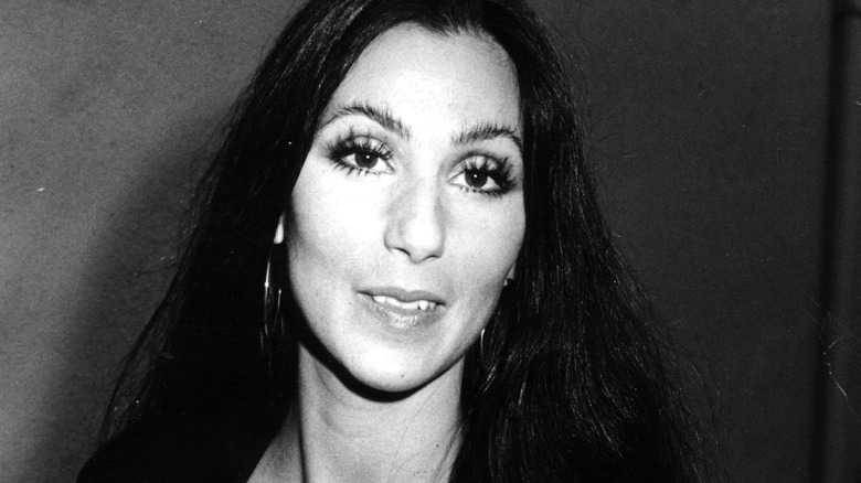 Cher in black and white