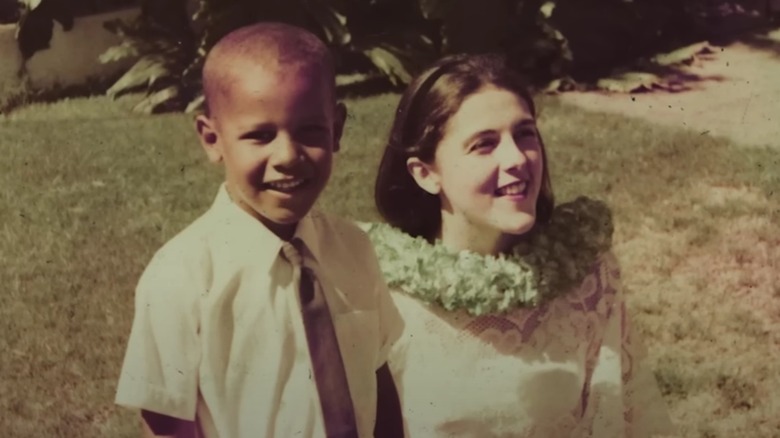 Barack Obama and Ann Dunham smiling together