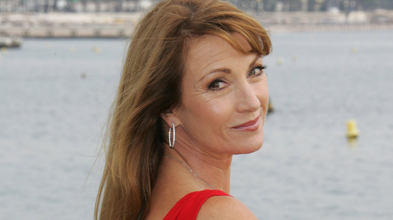 Jane Seymour smiling over her shoulder