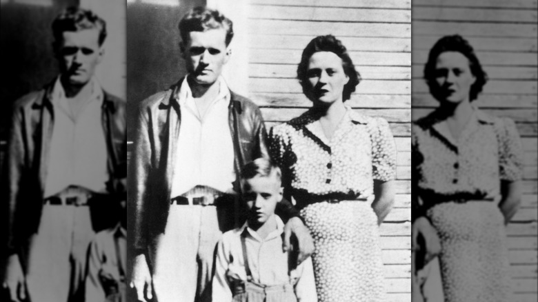 Young Elvis Presley with parents Vernon and Gladys