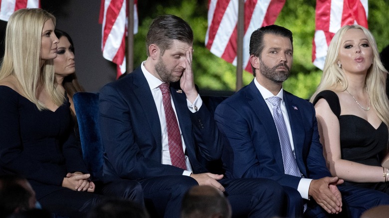 Ivanka Trump, Eric Trump, Donald Trump Jr., and Tiffany Trump sitting