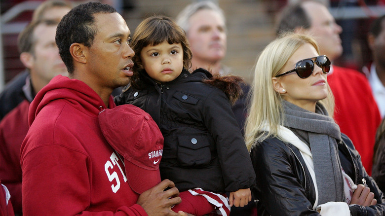 Tiger Woods, young Charlie Woods, Elin Nordegren