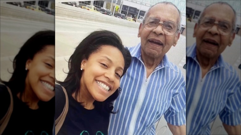 Sheinelle Jones takes a selfie with her late grandfather