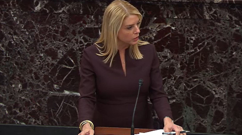 Pam Bondi looking serious