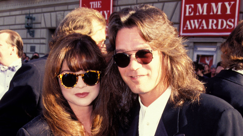 Valerie Bertinelli and Eddie Van Halen in sunglasses