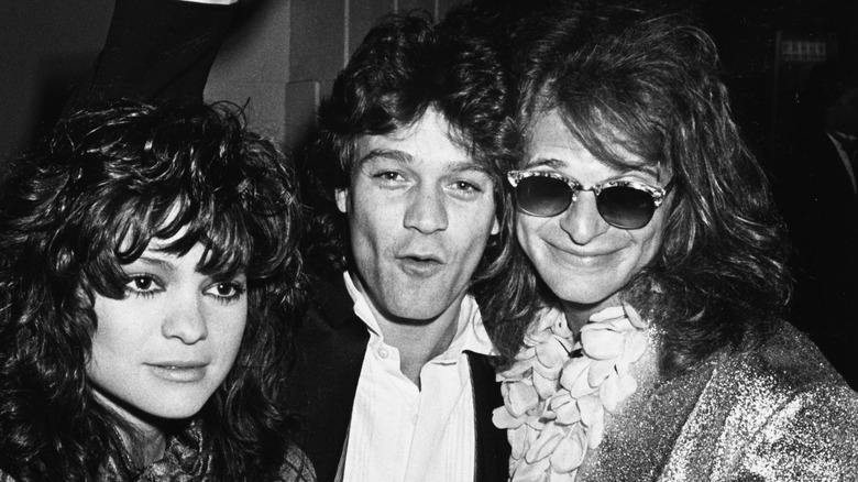 Valerie Bertinelli pictured with Eddie Van Halen and David Lee Roth