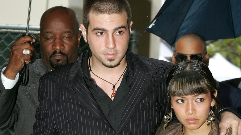 Wade Robson and Amanda Robson embracing