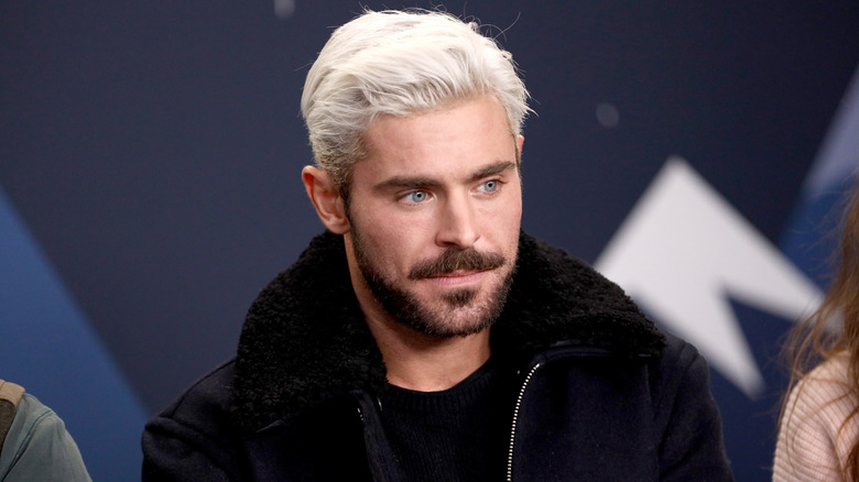 Zac Efron with platinum hair