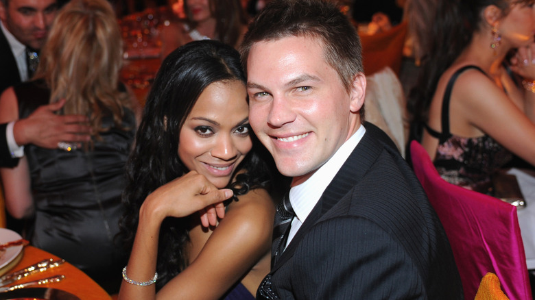 Zoe Saldana with Keith Britton at AIDS foundation in 2008