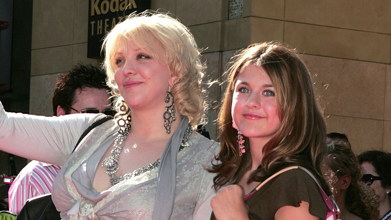 Courtney Love and young Frances Bean smiling