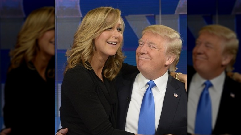 Lara Spencer smiling with Donald Trump