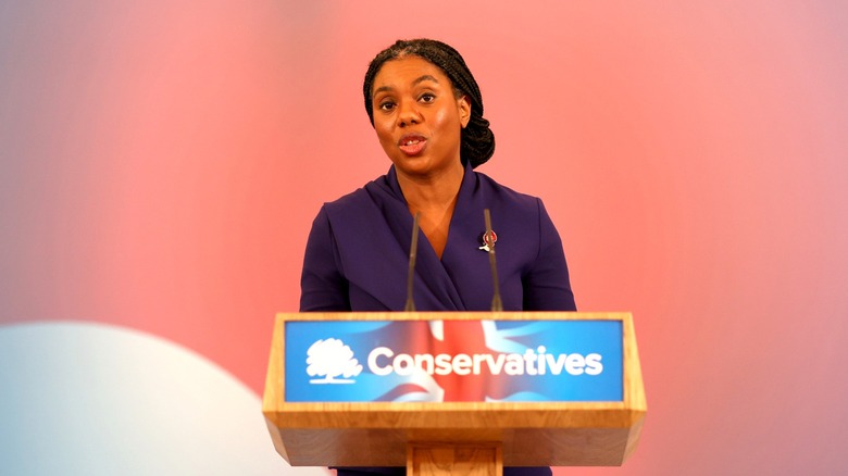 Kemi Badenoch giving a speech in 2024