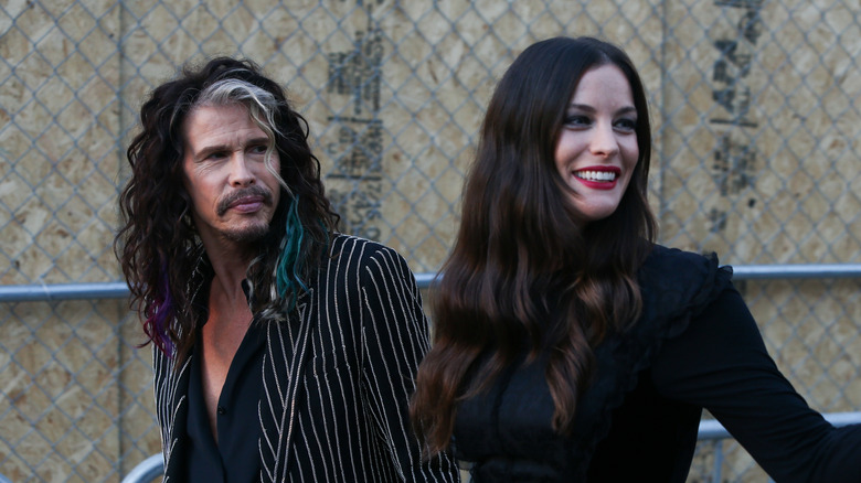 Liv Tyler walking with her father Steven Tyler