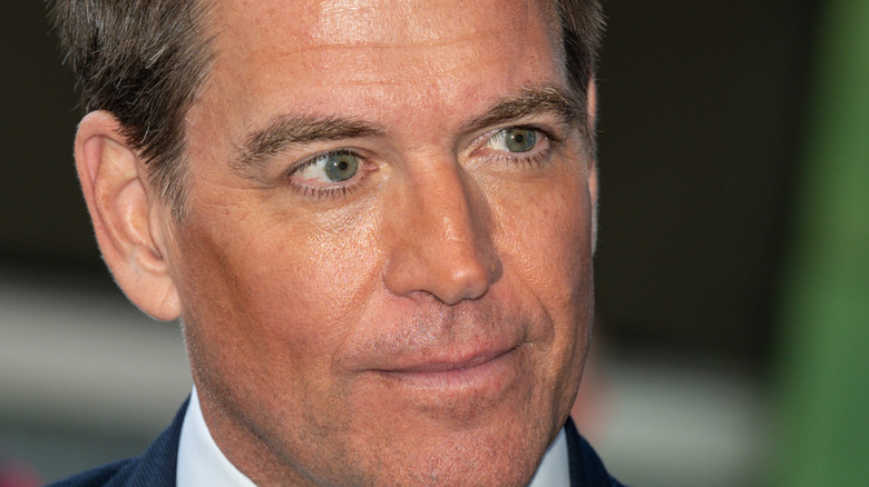 Michael Weatherly looking off to the side at a ceremony