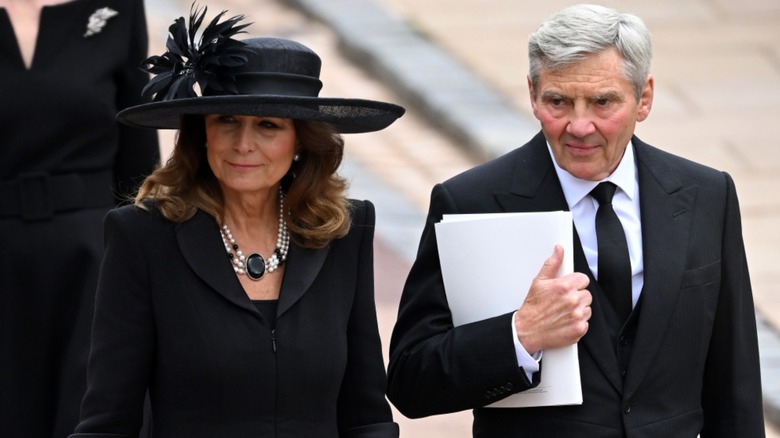 Carole Middleton Michael Middleton walking