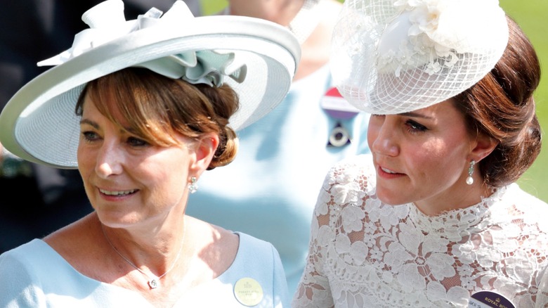 Carole Middleton Kate Middleton looking to the left