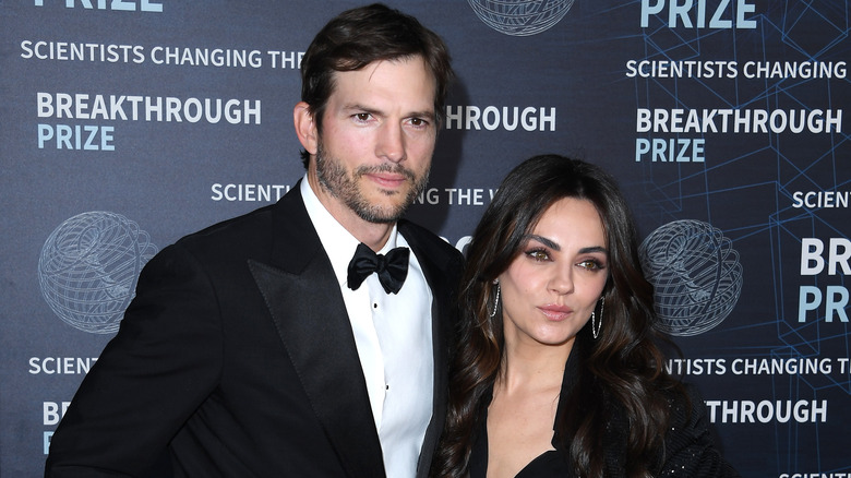 Ashton Kutcher and Mila Kunis silver hoops