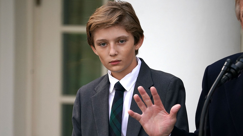 Barron Trump looking sullen