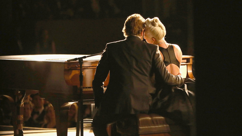 Lady Gaga and Bradley Cooper performing at the Oscars