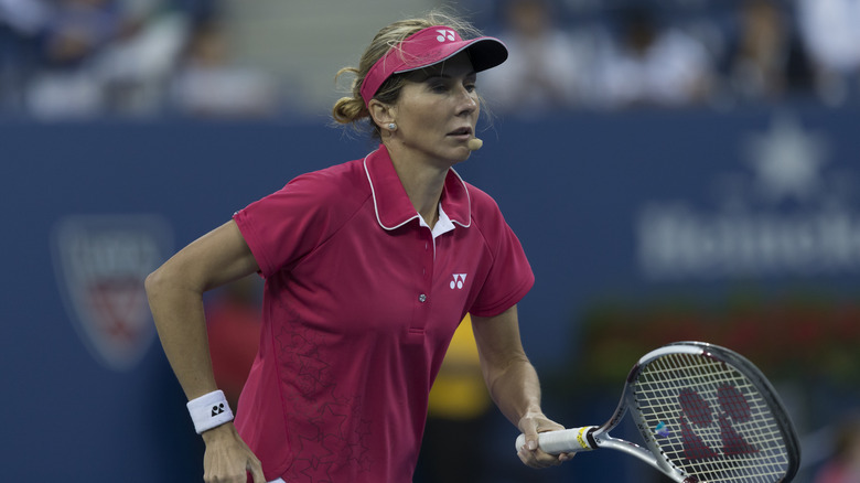 Monica Seles on the court