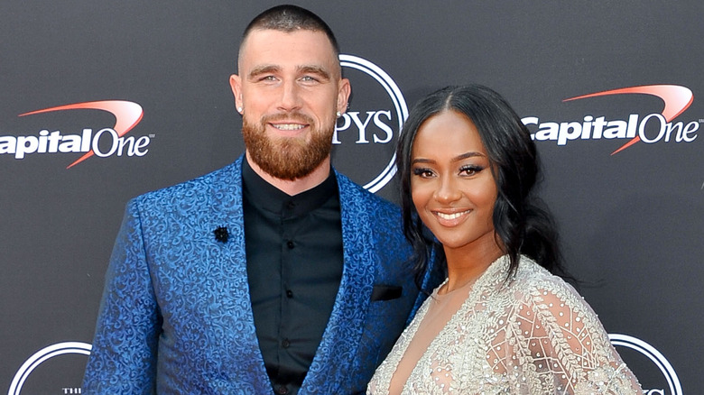 Travis Kelce and Kayla Nicole on the red carpet