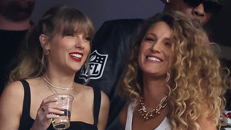 Taylor Swift and Blake Lively watching football game