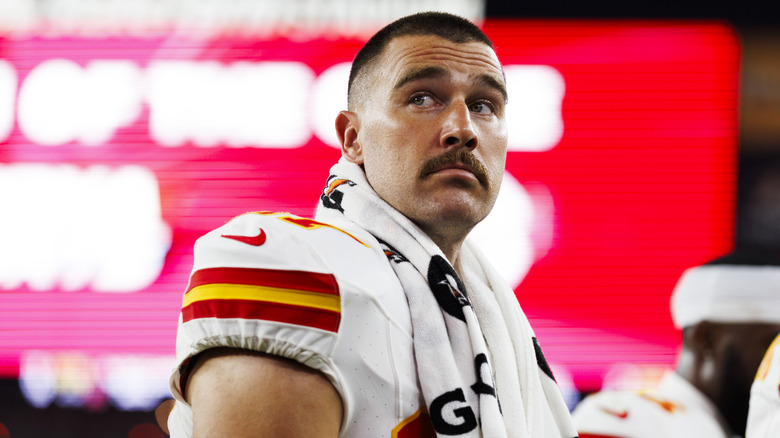 Travis Kelce with fade and mustache