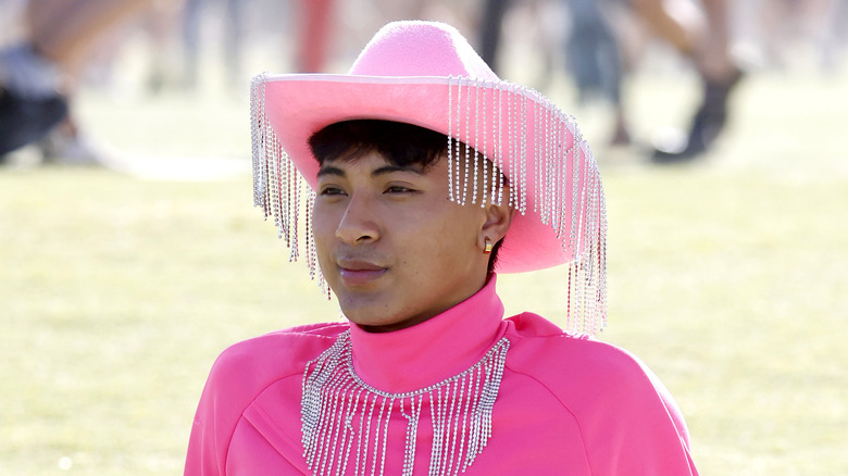 Coachella attendee in fringed hat