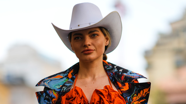 Girl in colorful dress and hat