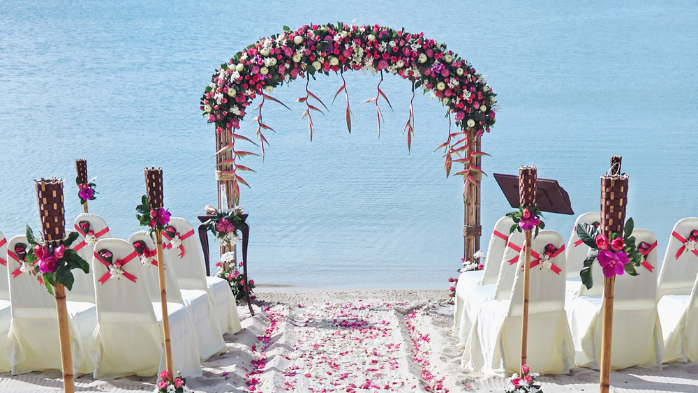 Beach wedding set-up