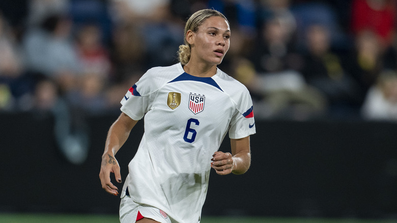 Trinity Rodman playing in the World Cup 