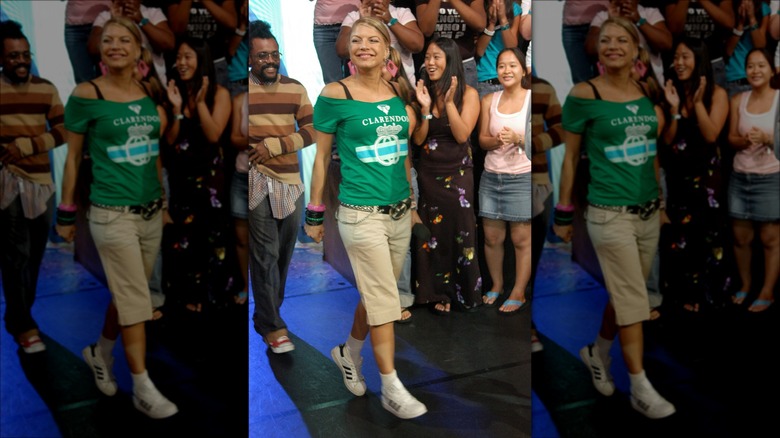 Fergie wearing green