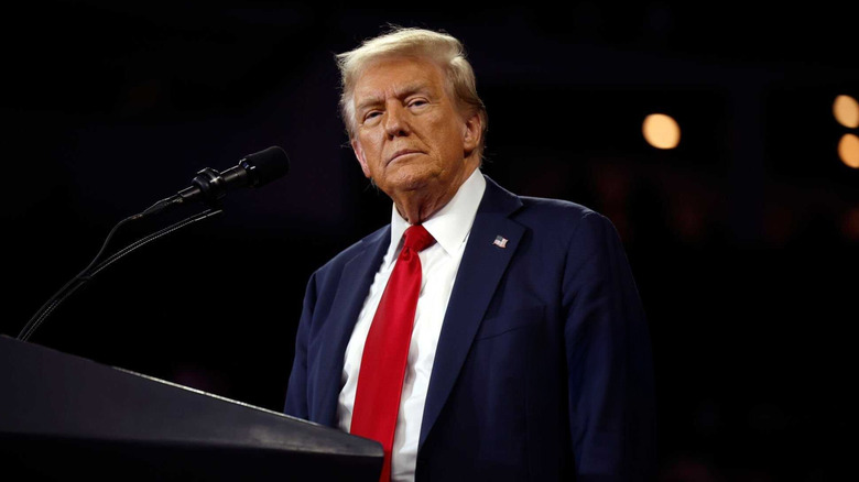 Donald Trump at a lectern