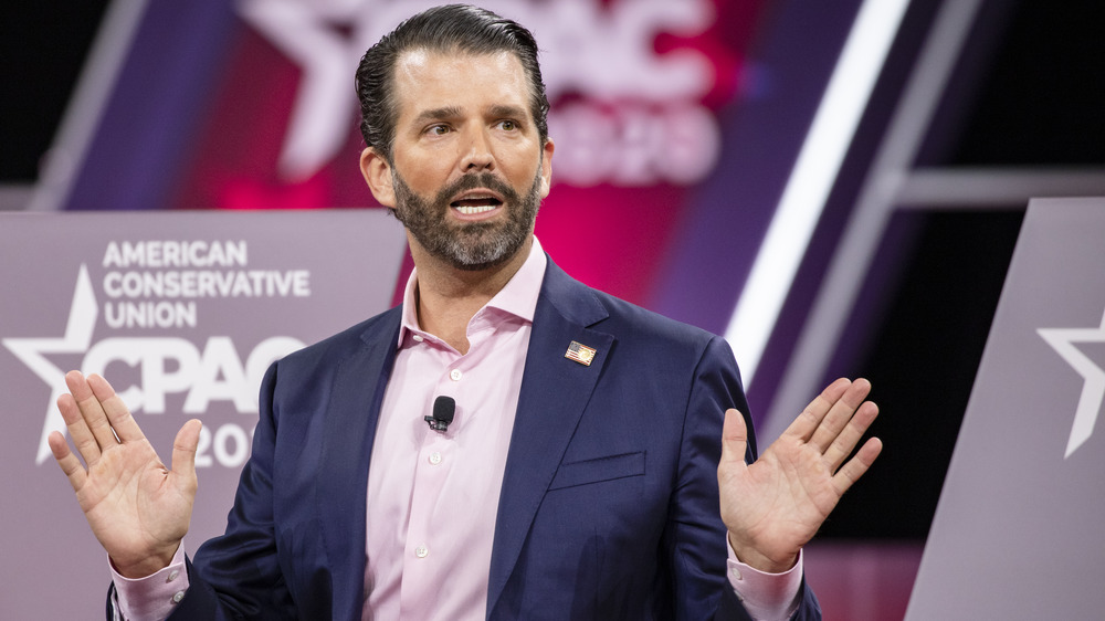 Donald Trump Jr speaking at an event