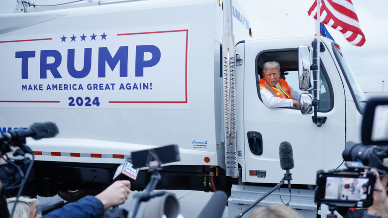 Donald Trump in garbage truck