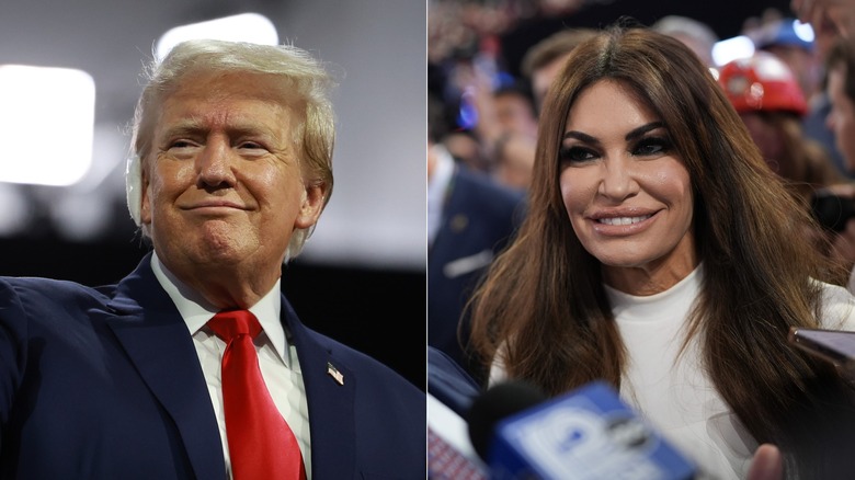 Donald Trump smiling and Kimberly Guilfoyle smiling