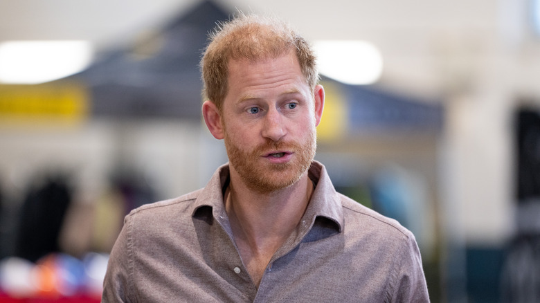 Prince Harry speaking at an event