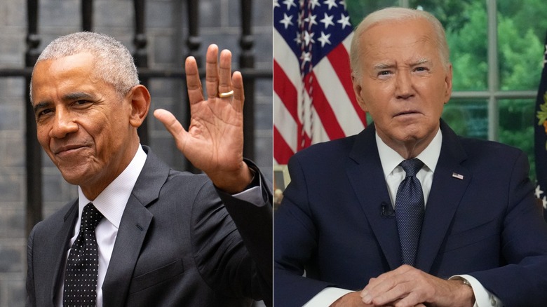 Barack Obama waving/Joe Biden sitting Oval Office